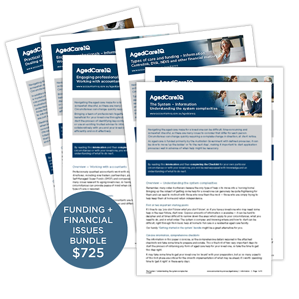 Funding and Financial issues Bundle image - AgedCareIQ